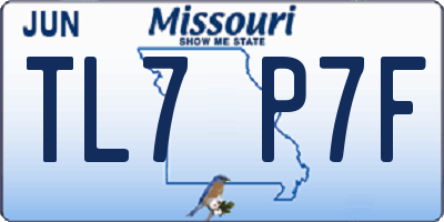 MO license plate TL7P7F
