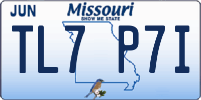 MO license plate TL7P7I