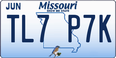 MO license plate TL7P7K