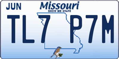 MO license plate TL7P7M