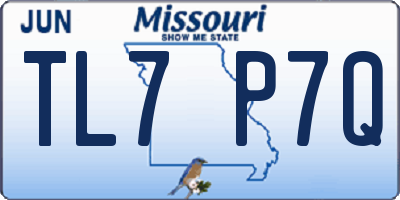 MO license plate TL7P7Q