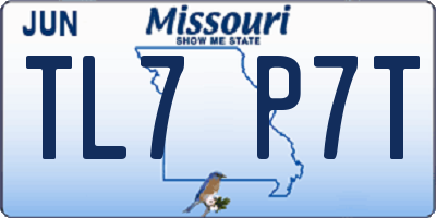 MO license plate TL7P7T