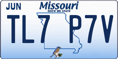 MO license plate TL7P7V