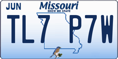MO license plate TL7P7W