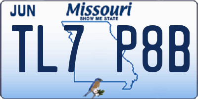 MO license plate TL7P8B
