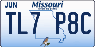 MO license plate TL7P8C