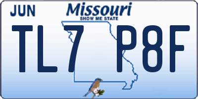 MO license plate TL7P8F