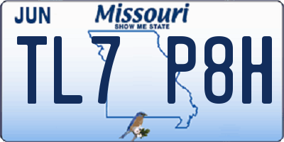 MO license plate TL7P8H