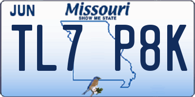 MO license plate TL7P8K
