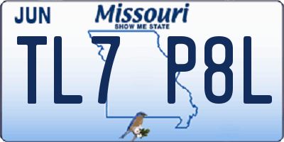 MO license plate TL7P8L
