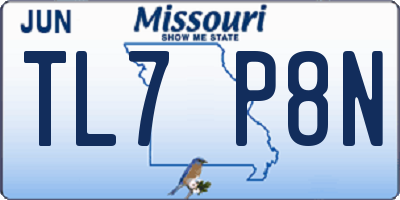 MO license plate TL7P8N