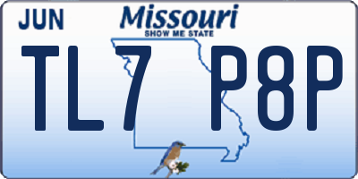 MO license plate TL7P8P