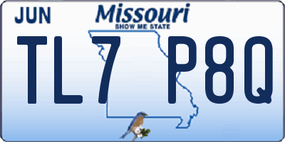 MO license plate TL7P8Q