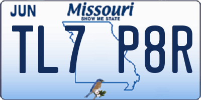 MO license plate TL7P8R