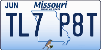 MO license plate TL7P8T