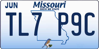 MO license plate TL7P9C
