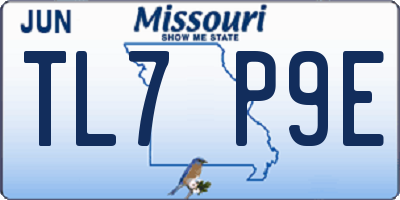 MO license plate TL7P9E