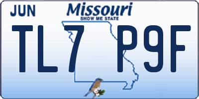 MO license plate TL7P9F