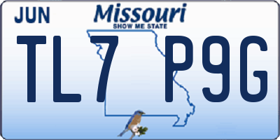 MO license plate TL7P9G