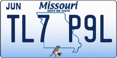 MO license plate TL7P9L