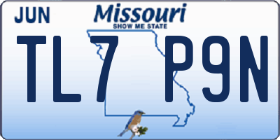 MO license plate TL7P9N