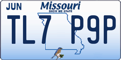MO license plate TL7P9P