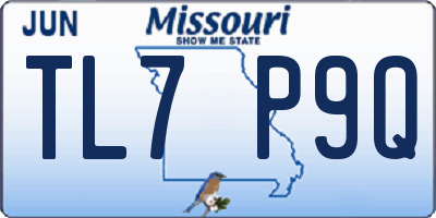 MO license plate TL7P9Q