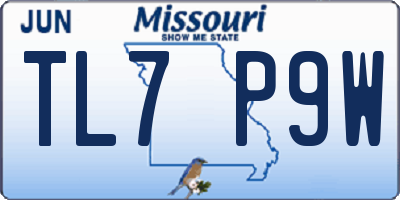 MO license plate TL7P9W