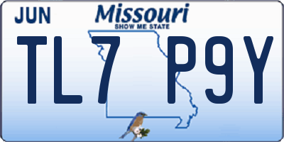 MO license plate TL7P9Y