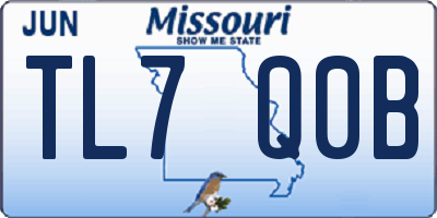 MO license plate TL7Q0B