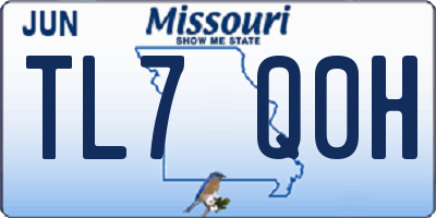 MO license plate TL7Q0H