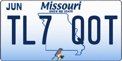 MO license plate TL7Q0T