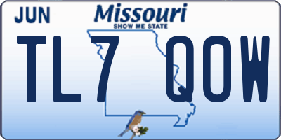 MO license plate TL7Q0W