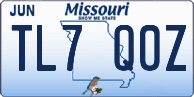 MO license plate TL7Q0Z