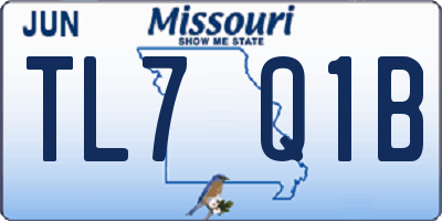 MO license plate TL7Q1B