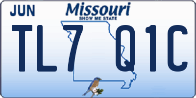 MO license plate TL7Q1C