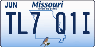 MO license plate TL7Q1I