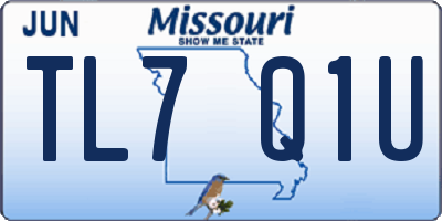 MO license plate TL7Q1U