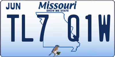 MO license plate TL7Q1W