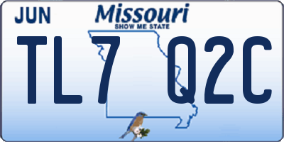 MO license plate TL7Q2C