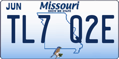 MO license plate TL7Q2E