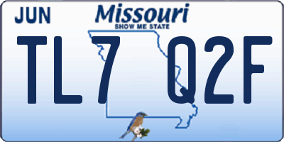 MO license plate TL7Q2F