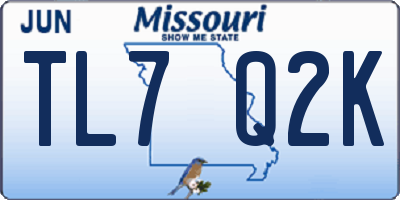 MO license plate TL7Q2K