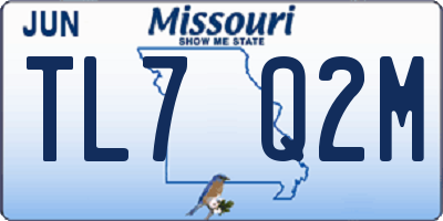 MO license plate TL7Q2M