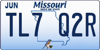 MO license plate TL7Q2R