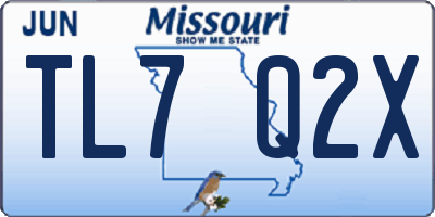 MO license plate TL7Q2X