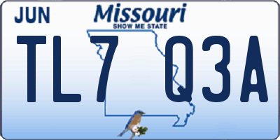 MO license plate TL7Q3A