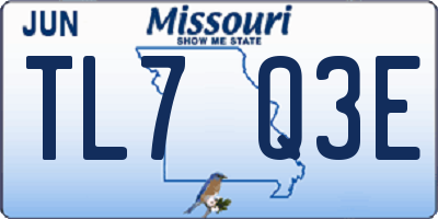 MO license plate TL7Q3E