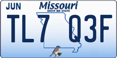 MO license plate TL7Q3F