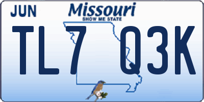 MO license plate TL7Q3K
